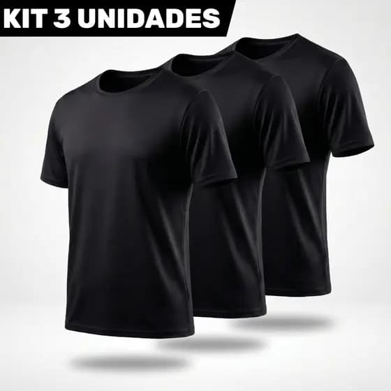 Kit 3 Camisetas Masculinas Dry Fit Básica Confortável Academia Dia a Dia Leve P ao GG