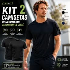 Kit 2 Camisetas Dry Fit Masculina Academia Treino Confortável
