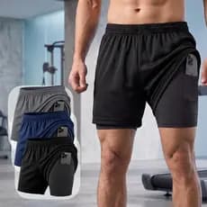 Kit 3 Shorts Bermuda 2 Em 1 Masculina Treino Sem Marcar Confortável