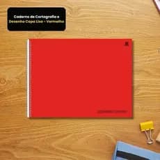 Caderno Desenho Capa Dura Lisa Vermelha Cartografia Profissional Escola Alta Qualidade