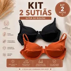 KIt 2 Biquini Avulso Parte de Cima Amarrar Retro Meia Taça TOP AVULSO Aro, Bojo Removível