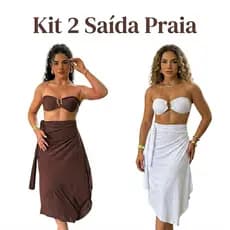 KIT 2 Saida De Praia Pareo Várias Amarrações Banho Tecido Leve Varias Formas Moda Verão