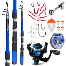 Kit Pesca - Vara, Molinete e Linha - Iniciantes Ótimo P/ Pesqueiro Rios Lagos