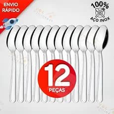 Jogo C/12 talher Colher de sopa mesa inox buffet restaurante