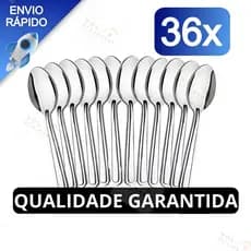 Jogo 36/24/12/6 peças de Colher De Sopa Aço Inox Mesa Cozinha Jantar Casa