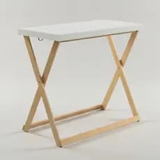 Mesa Cavalete Dobrável MDF Tampo Branco Decoração Para Festas Pegue E Monte