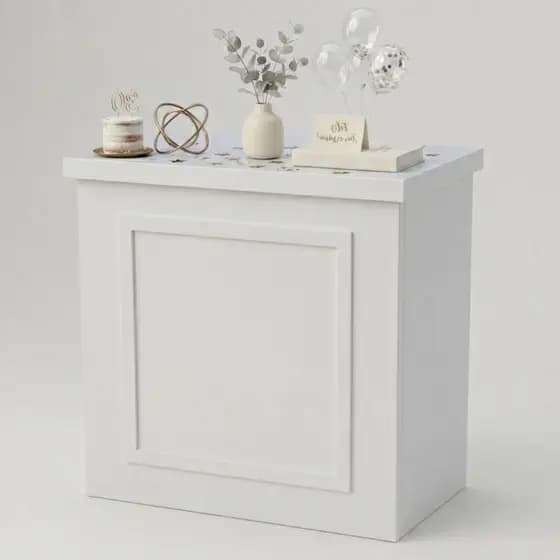 Cômoda Quadrada MDF Branca Decorativa para Festas Eventos e Decoração Pegue E Monte