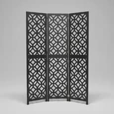 Painel Decorativo Biombo 6 Folhas Dobrável MDF Preto Montagem Fácil