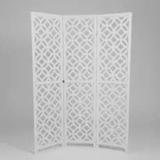 Painel Cobogó Branco MDF 6 Folhas Dobrável Biombo de Decoração Fácil Montagem
