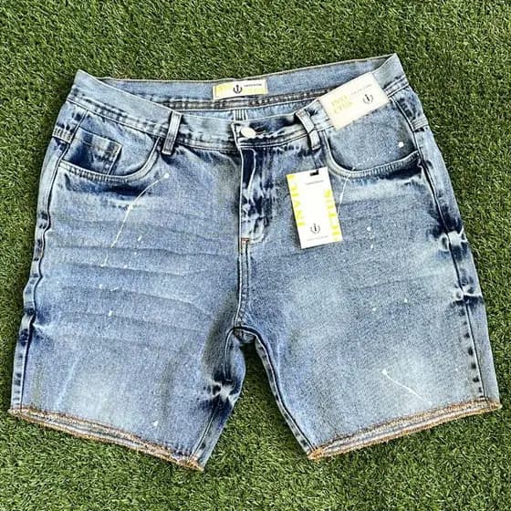 Bermuda Jeans Masculina Detonada Rasgada Destroi moda masculina