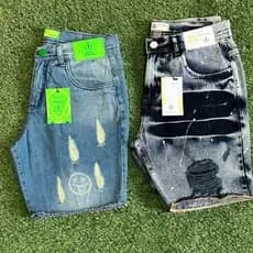 KIT 2 Bermuda Masculina Jeans Curta Jogador Pintada e Estilosa