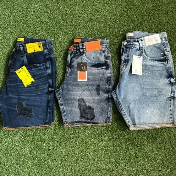 Bermuda Masculina Jeans Jogador Curta Short Kit 3 peças