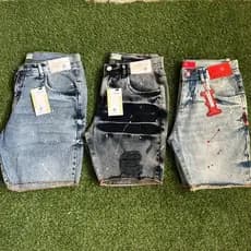 Bermuda Jogador Curta Jeans kIT 3 Peças Short