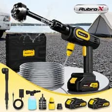 RubroX 200W/300W Lavadora de Alta Pressão Portátil Sem Fio Bivolt Kit Completo Carros e Jardins