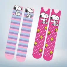Par de Meia 3/4 3D Infantil Snoopy (Peanuts) – Produto Licenciado