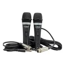 Kit 2 Microfones Profissional Com Fio 4M Lelong LE-904