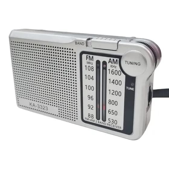 Rádio AM FM de Bolso Portátil Antigo Recarregável KA-3323 Kapbom