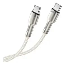 Cabo de Carregamento Type-C x Type-C 100W 2m Dual Turbo Resistente Revestido em Nylon Premium Hrebos CB-352 C