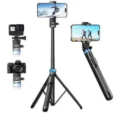 1,7 m de bastão de selfie para celular , controle remoto integrado, portátil- bombara