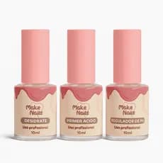 Kit 10ml Preparadores Primer Ácido + Primer Não Ácido + Regulador De PH Unhas De Gel Acrigel E Porcelana