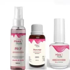 Kit Top Coat + Monomer 30 ml acrílico e acrigel + Prep 120 ml Make Nails antisséptico bactericida cuidado com  as unhas