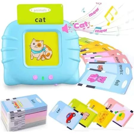 Leitor De Cartões Em Inglês E Português Brinquedo Eletrônico Infantil 112 Cards kids total 224 Palavras Educativo
