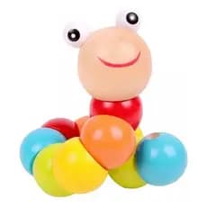 Minhoca Feliz De Madeira - Brinquedo Educativo