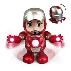 Brinquedo Robô Homem De Ferro Super Herói Dança Musical Com Luz Infantil