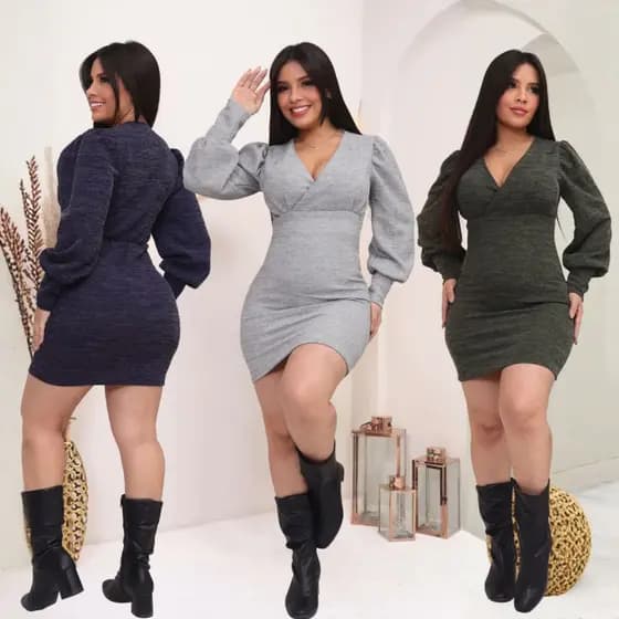Vestido femenina malha lancinha 2026 social