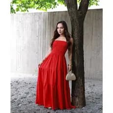 Vestido Longo Feminino Tomara Que Caia com lastex no Busto dunas