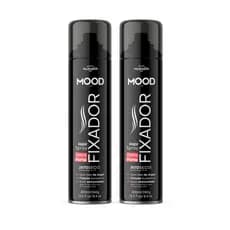 Kit 2 Fixador Extra Forte Jato Seco Mood Spray Hair Cabelo 400ml