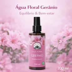 Água Floral Gerânio Regulador Revitalizador Hidrolato Home Spray Ambiente Corpo Bioessencia 200ml