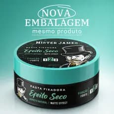Pomada Efeito Seco Modeladora Profissional Mister James Não Engordura, Não Resseca 90g
