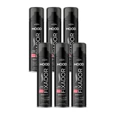 Kit 6 Fixador Mood Spray Hair Cabelo Extra Forte Jato Seco 400ml