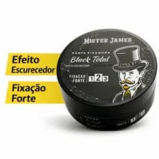 Pomada Modeladora Black Mister James – Fixação Forte e Disfarce de Fios Brancos 90g