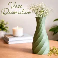 Vaso Decorativo Moderno 18cm Verde Fosco Design Espiral Decoração Sala