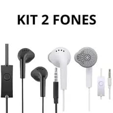 KIT 2 Fones de ouvido para celular entrada de fio mais resistente de 3.5mm COM MICROFONE