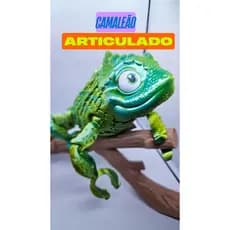 Camaleão Articulado 3D Realista – Decorativo Flexível