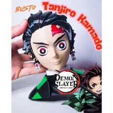 Busto Tanjiro Kamado - Demon Slayer - Escultura Geek Decorativa