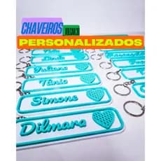 Kit de Chaveiros Personalizados com Nome + Emoticon – Impressão 3D