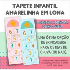Tapete infantil amarelinha brinquedo infantil para meninas e meninos em lona