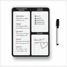 Lousa Planner Quadro Magnético Imã De Geladeira Com Caneta Apagador 19x25 Organização Lembrete Home Office