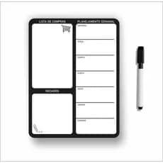 Lousa Planner Magnético Semanal Geladeira - Casa - Organizador Lembretes Recados Notas - 1 Caneta