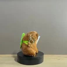 Chaveiro de Pelúcia Capivara com Mochila de Tartaruga Fofo e Divertido
