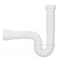 Sifão Branco Flexível Sanfonado –Ajustável Pia/Tanque