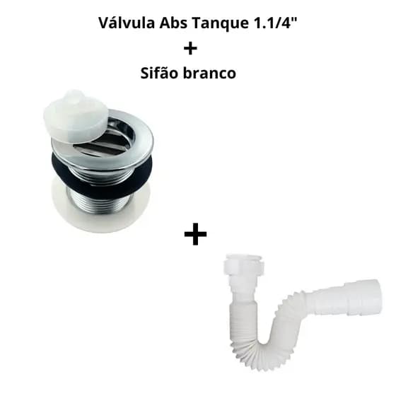 KIT Valvula tanque 1.1/4" + sifão branco