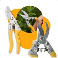 Tesoura Suiça Para Poda Profissional Em Aço C/ Mola E Trava Jardins Galhos