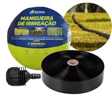 Kit Mangueira Santeno Irrigação Microperfurada Jardim 50 Metros com Conector Inicial