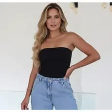 Top Tube Feminino Blusa Tomara Que Caia  Forro Duplo Blusinha Casual Básica