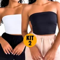 Kit 2 Tube Top Cropped Feminino Tomara que Caia Elegante Festa Moda